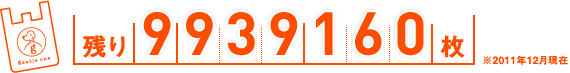 残り9,939,160枚 ※2011年12月現在